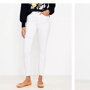 Frayed Skinny White Jeans